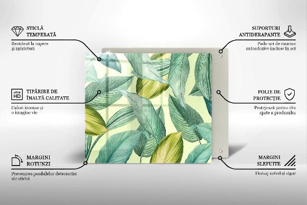 Chopping board Green tropical leaves