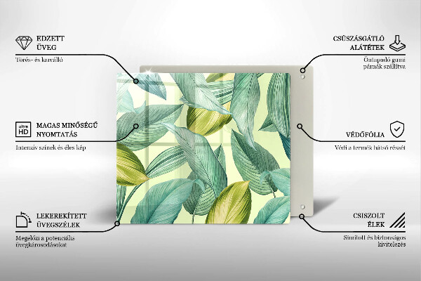 Chopping board Green tropical leaves