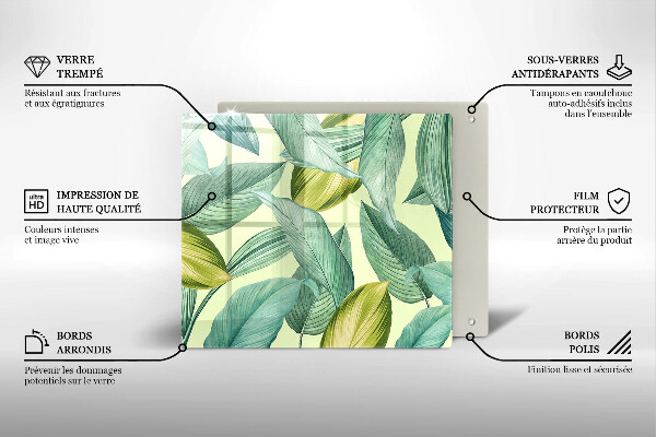 Chopping board Green tropical leaves