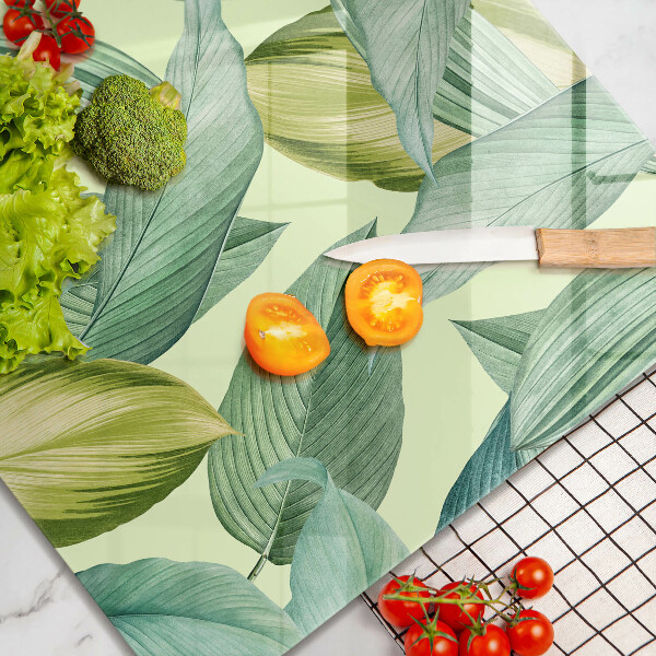 Chopping board Green tropical leaves