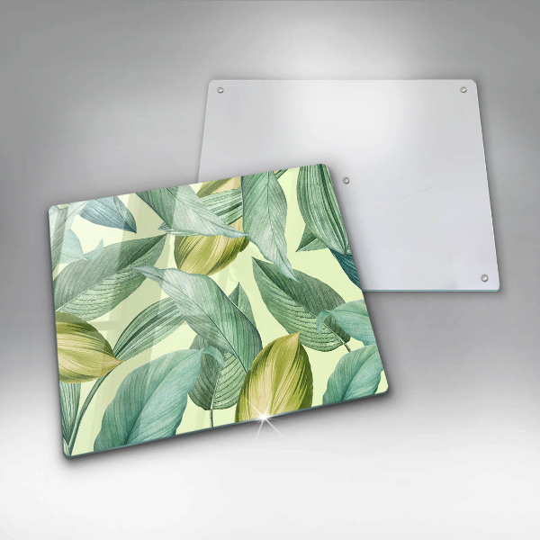 Chopping board Green tropical leaves