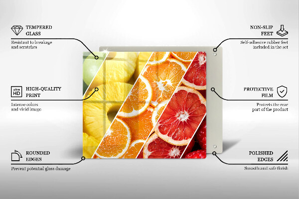 Kitchen worktop protector Colorful fruits