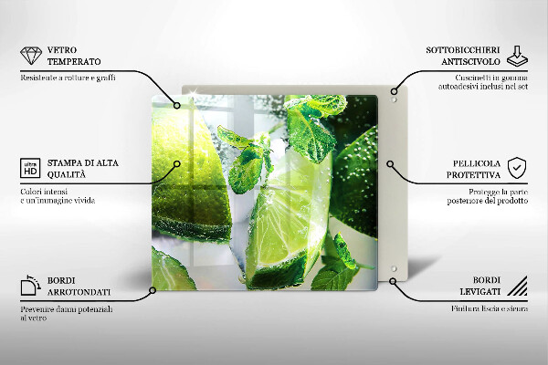 Kitchen worktop protector Water with lime and ice