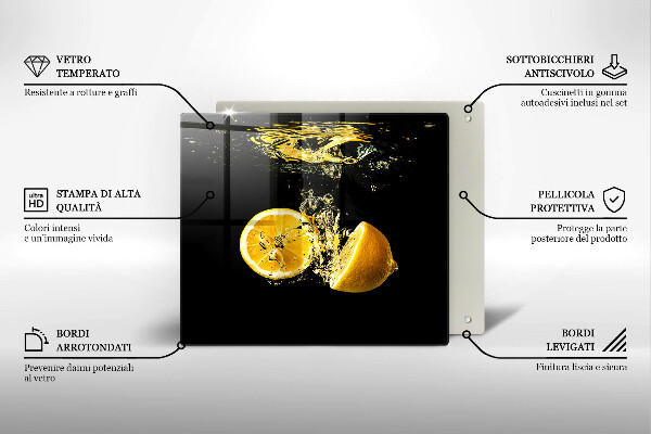 Glass worktop saver Juicy lemon fruit