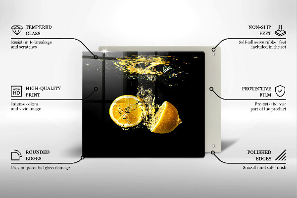 Glass worktop saver Juicy lemon fruit