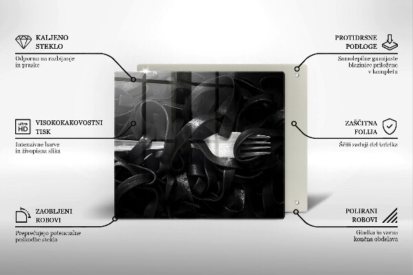 Kitchen worktop protector Black tagliatelle pasta