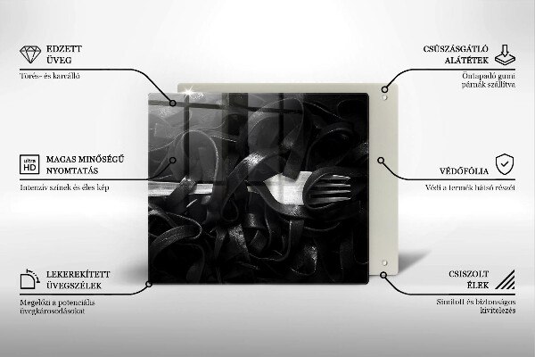 Kitchen worktop protector Black tagliatelle pasta