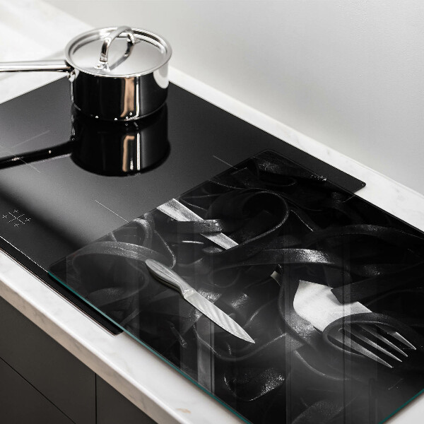 Kitchen worktop protector Black tagliatelle pasta