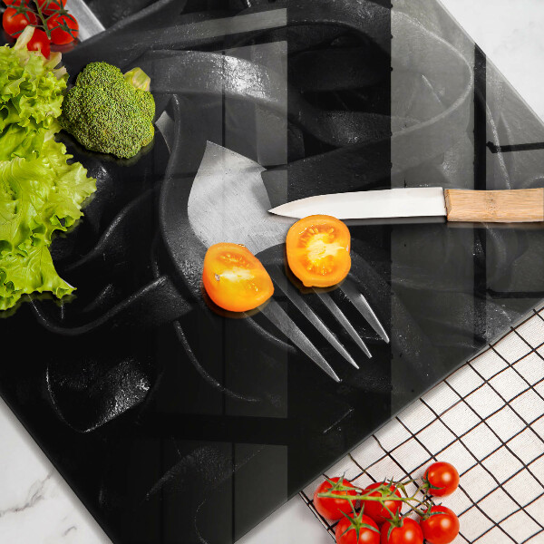 Kitchen worktop protector Black tagliatelle pasta