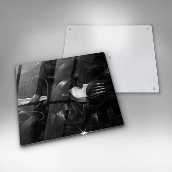 Kitchen worktop protector Black tagliatelle pasta