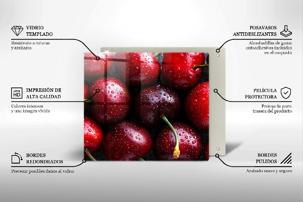 Kitchen worktop protector Cherries close-up