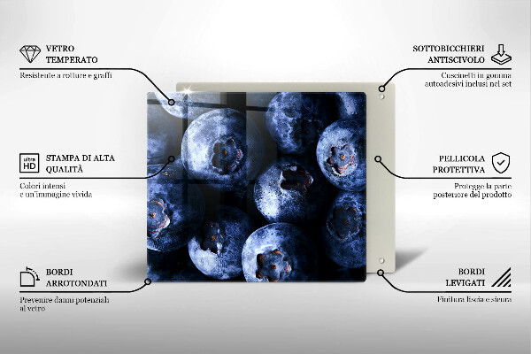 Kitchen worktop protector Berries close-up