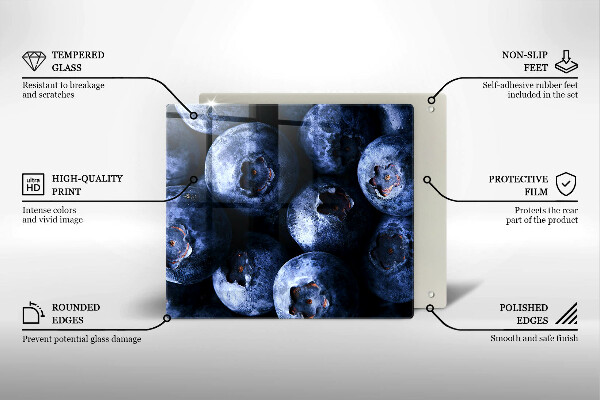 Kitchen worktop protector Berries close-up