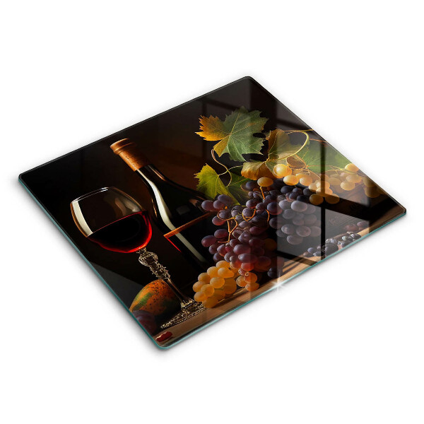 Kitchen worktop protector A glass of wine and grapes