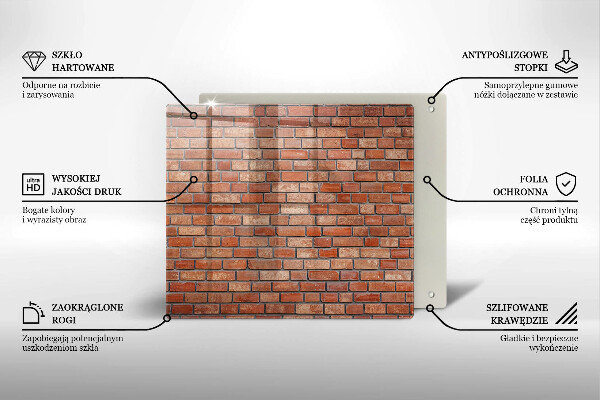 Glass worktop saver Brick wall