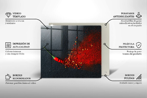 Glass worktop saver Chilli pepper