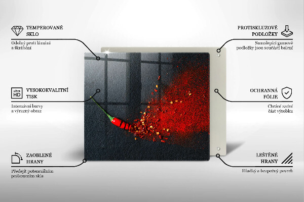 Glass worktop saver Chilli pepper