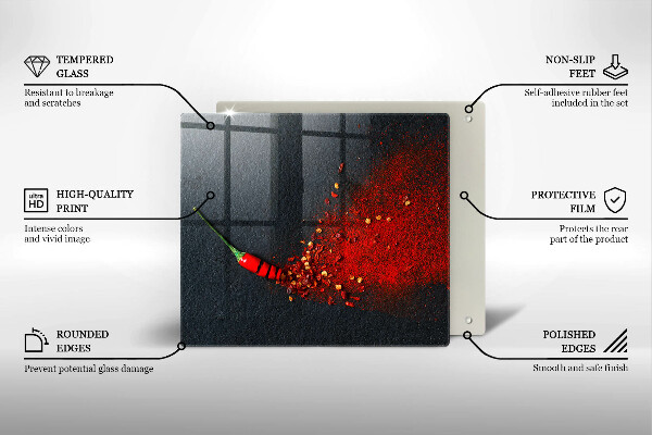 Glass worktop saver Chilli pepper