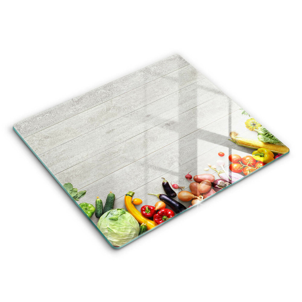 Glass worktop saver Vegetables on the boards