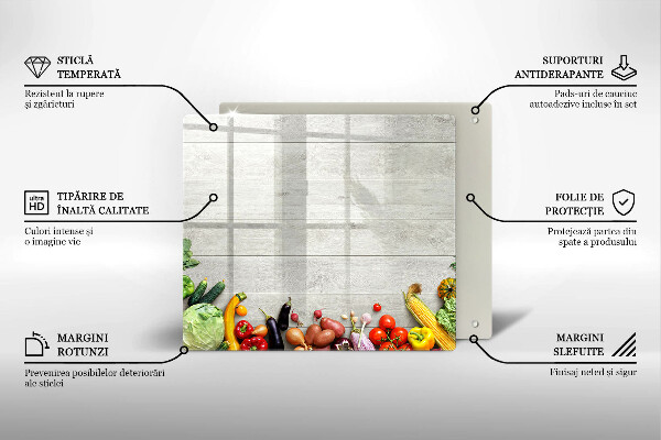 Glass worktop saver Vegetables on the boards