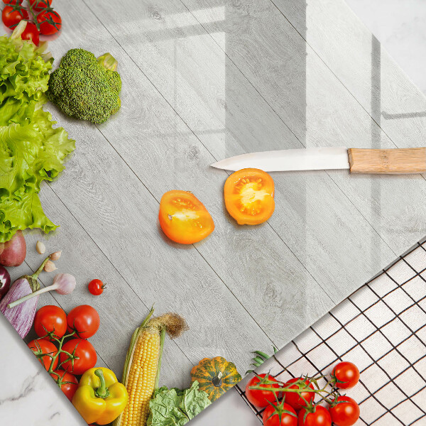 Glass worktop saver Vegetables on the boards