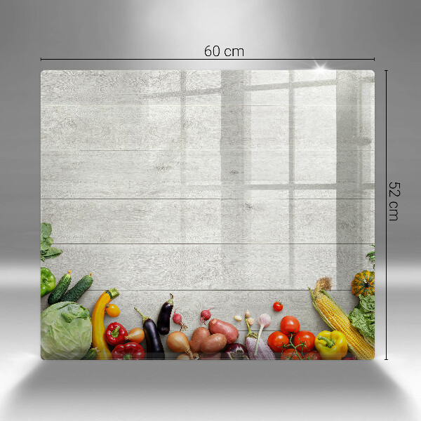 Glass worktop saver Vegetables on the boards