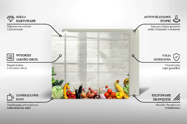 Glass worktop saver Vegetables on the boards