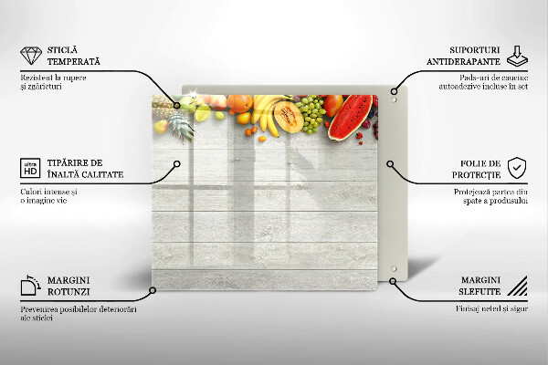 Glass worktop saver Fruit on the boards