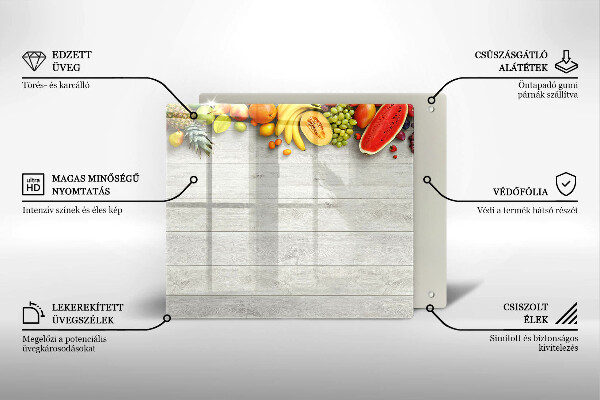 Glass worktop saver Fruit on the boards