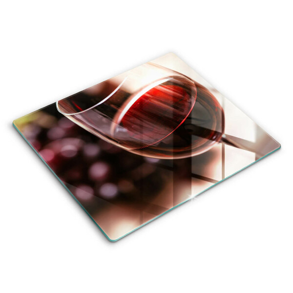 Chopping board A glass of red wine