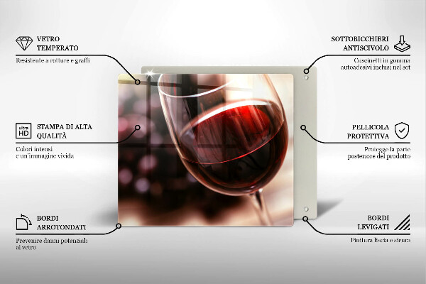 Chopping board A glass of red wine