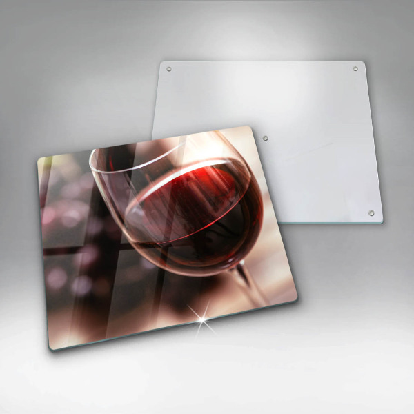 Chopping board A glass of red wine