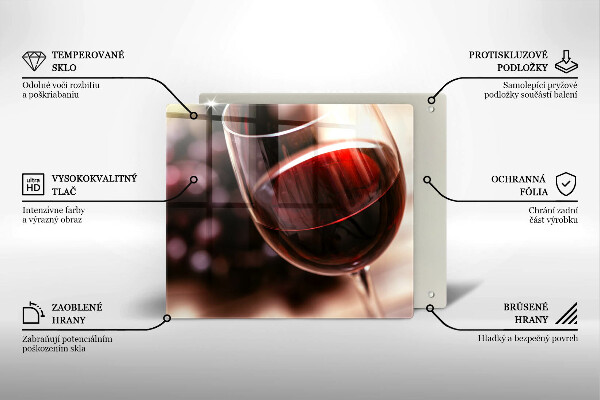 Chopping board A glass of red wine