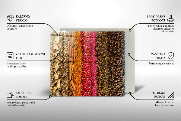 Chopping board Colorful spices