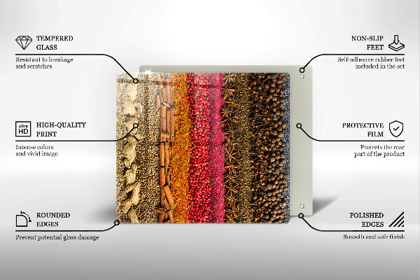 Chopping board Colorful spices