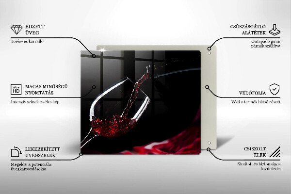 Kitchen worktop protector Red wine glass