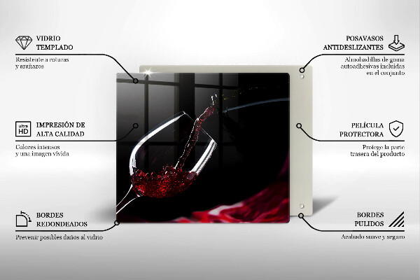 Kitchen worktop protector Red wine glass