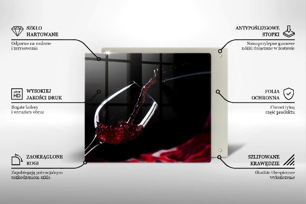 Kitchen worktop protector Red wine glass