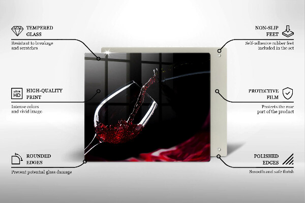 Kitchen worktop protector Red wine glass