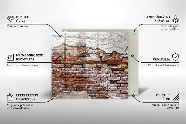 Kitchen worktop protector Old wall of brick and concrete