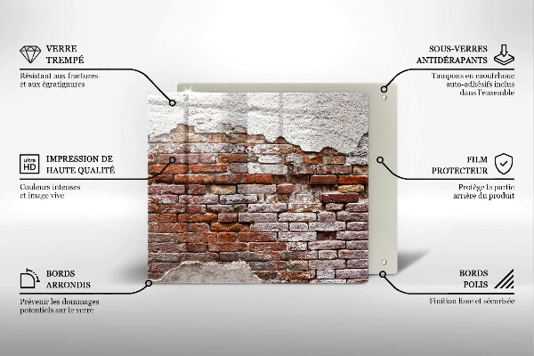 Kitchen worktop protector Old wall of brick and concrete