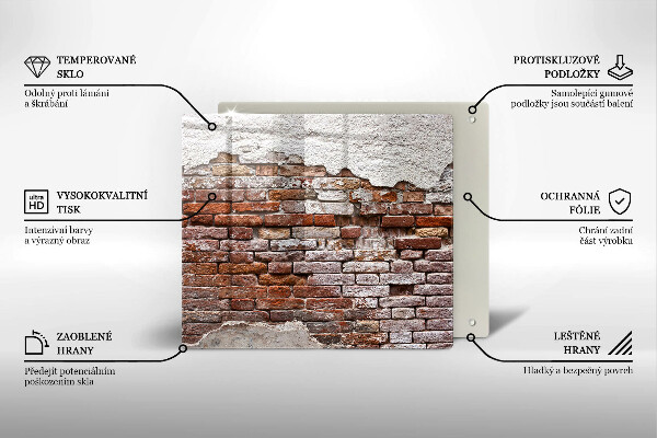 Kitchen worktop protector Old wall of brick and concrete