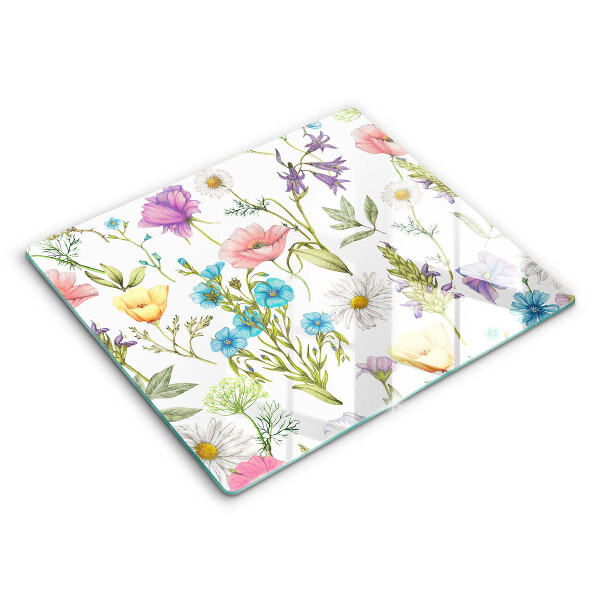 Chopping board glass Flowers illustration