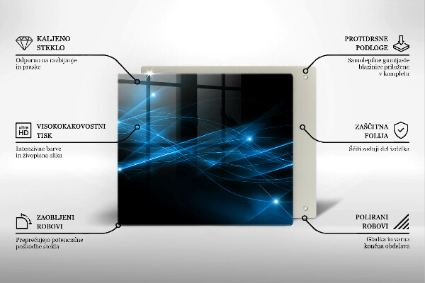 Chopping board glass Blue smoke abstraction