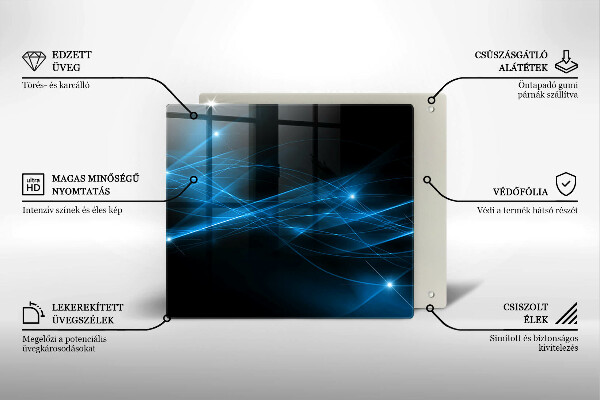 Chopping board glass Blue smoke abstraction