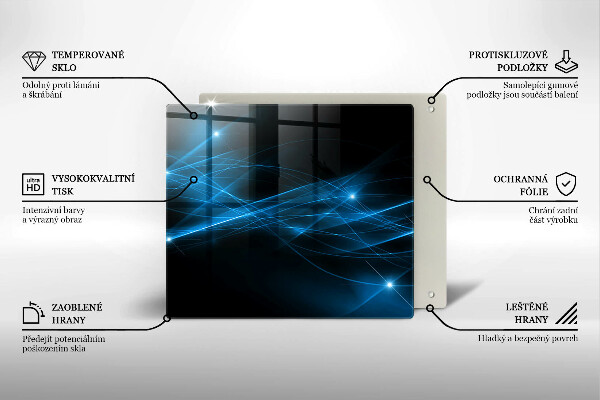 Chopping board glass Blue smoke abstraction