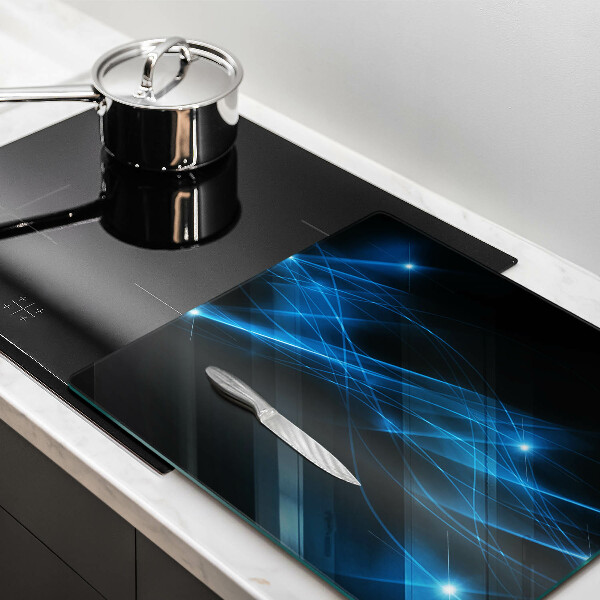Chopping board glass Blue smoke abstraction