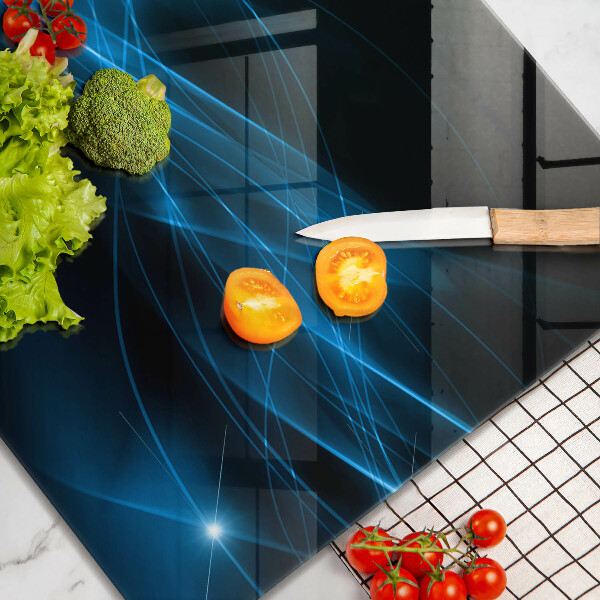 Chopping board glass Blue smoke abstraction