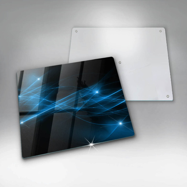 Chopping board glass Blue smoke abstraction