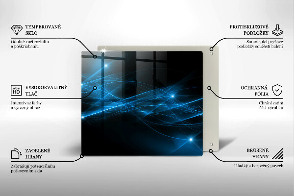 Chopping board glass Blue smoke abstraction